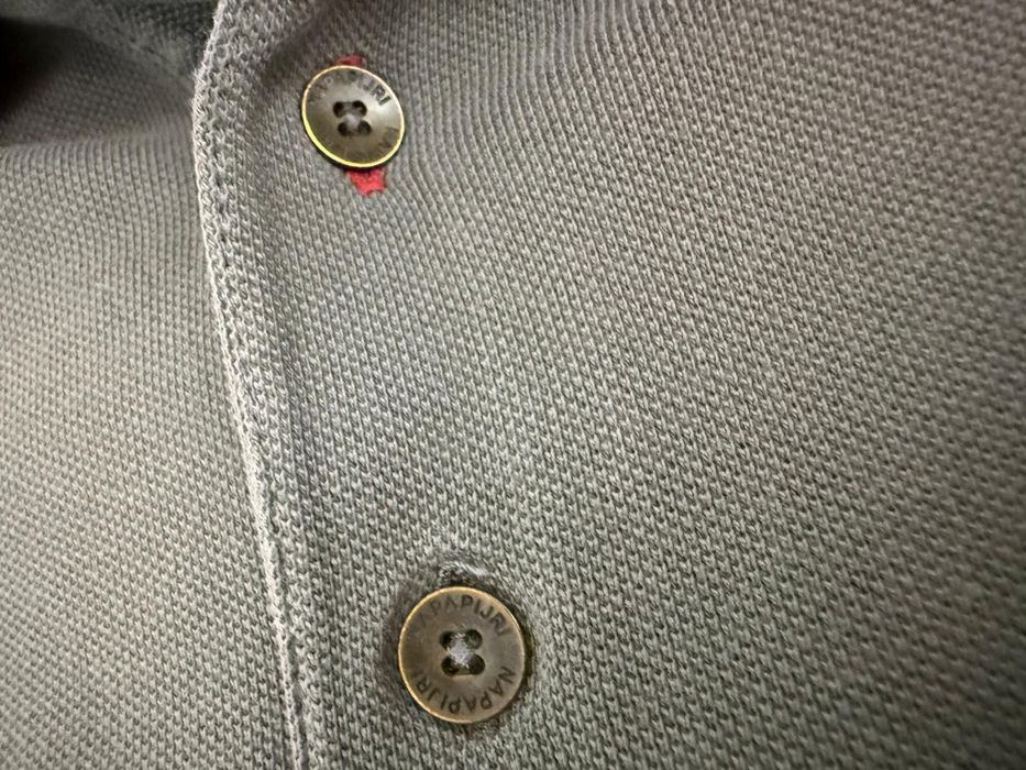 Napapijri Polo gri din bumbac 100% – mărimea L – original