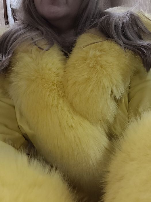 Кожаное пальто с мехом