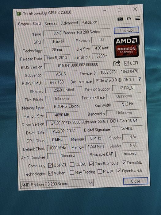 Видео карта R9 290 4гб