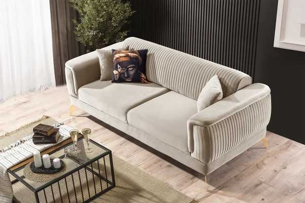 Vand Canapea extensibilă BUTTERFLY 3 locuri 220 cm, Crem 1103