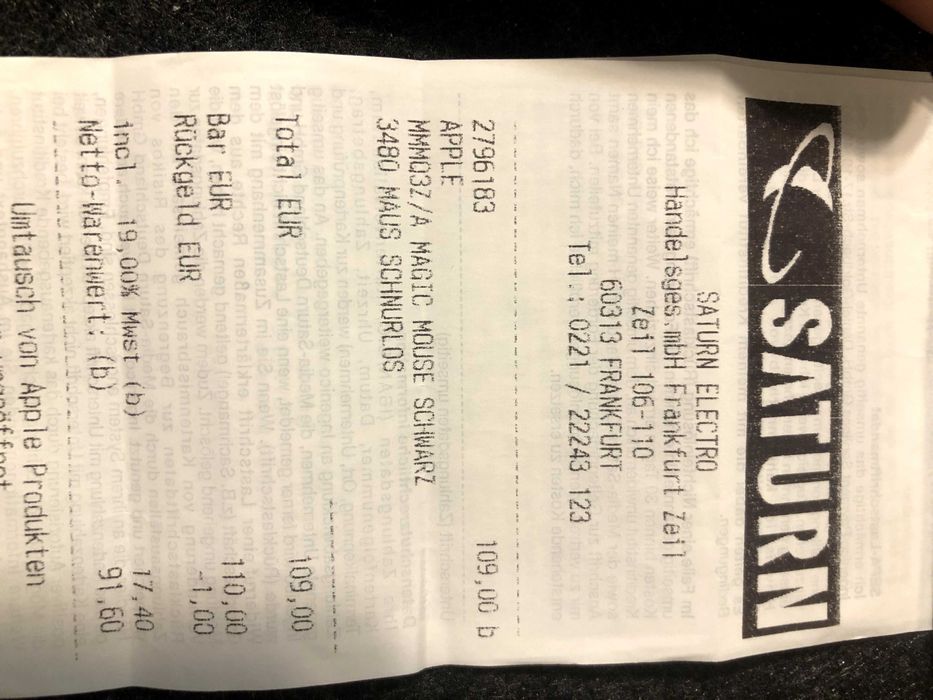 Продавам Magic Mouse, Space Grey закупен е от Saturn Германия.