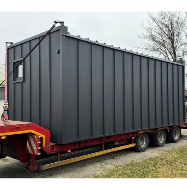 Modul Prefabricat 18 m² – Design Lemn & Antracit