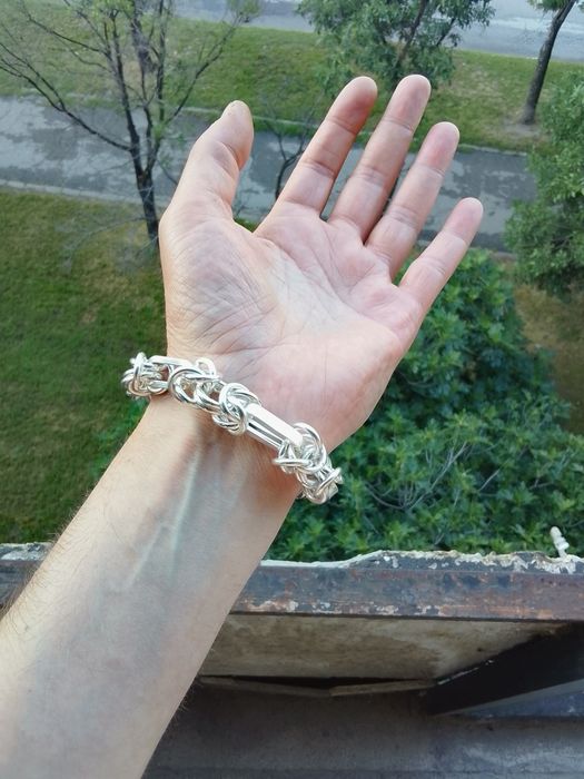 Сребърна Гривна Царска Плетка-55грама.
