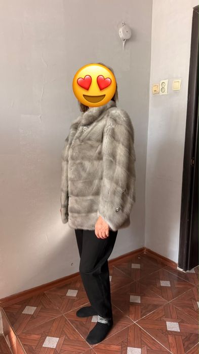 Норковая шуба серый цвет