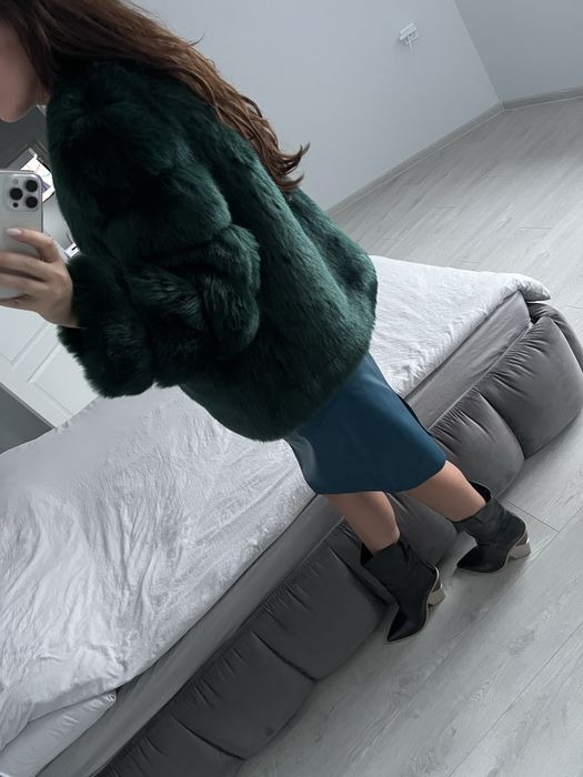 Зелено палто косъм