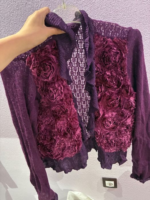 Пухено лилаво палто + Подарък