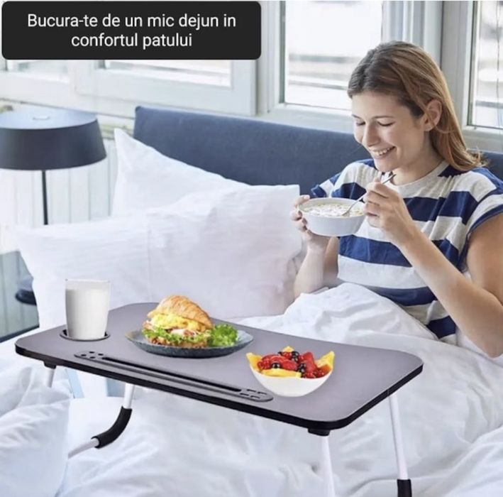 Masa (mini-birou) pliabila/portabila pentru laptop – NOUĂ, SIGILATĂ