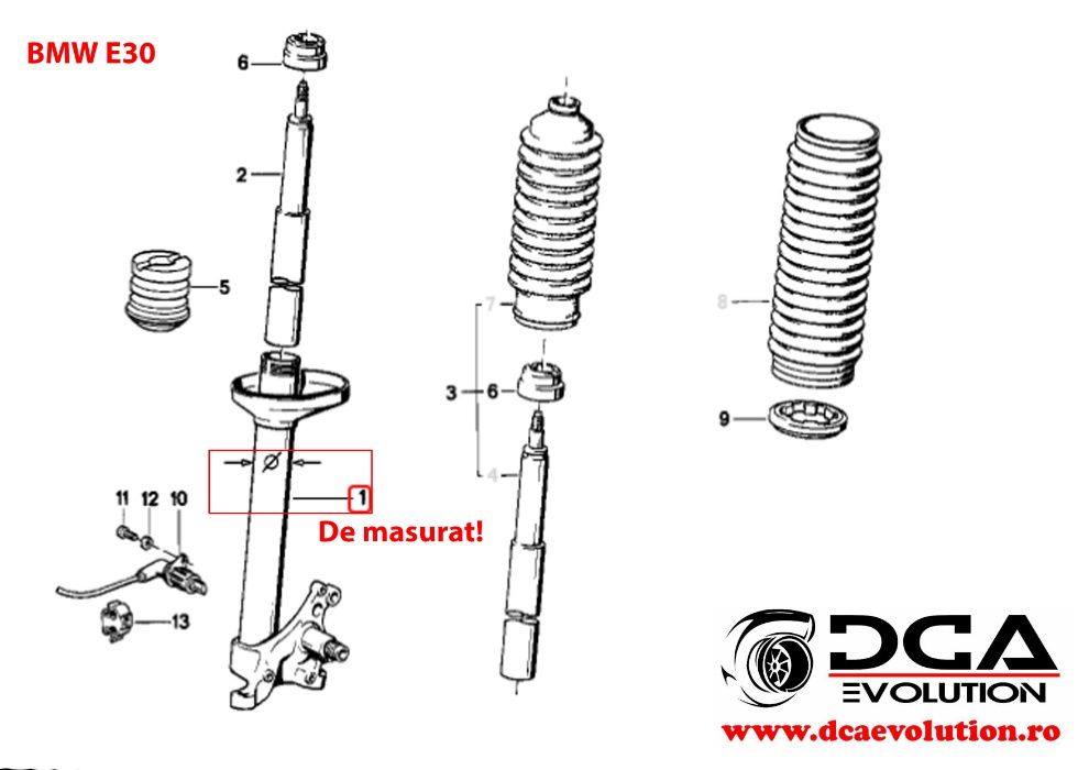 Suspensie sport reglabila MTS BMW E30 jamba subtire