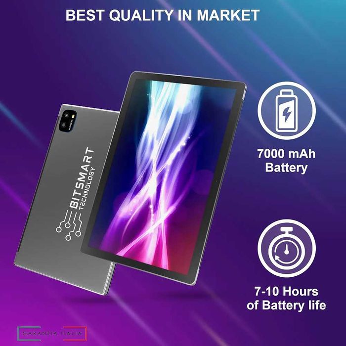 Нов Таблет лаптоп BITSMART 2в1 10.1 инча с клавиатура мишка калъф и слушалки Android 13 4G LTE