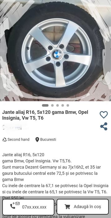 Jante R16 5x120 Dezent ET35