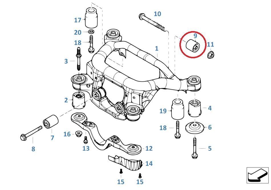 Bucsa grup spate poliuretan BMW e46