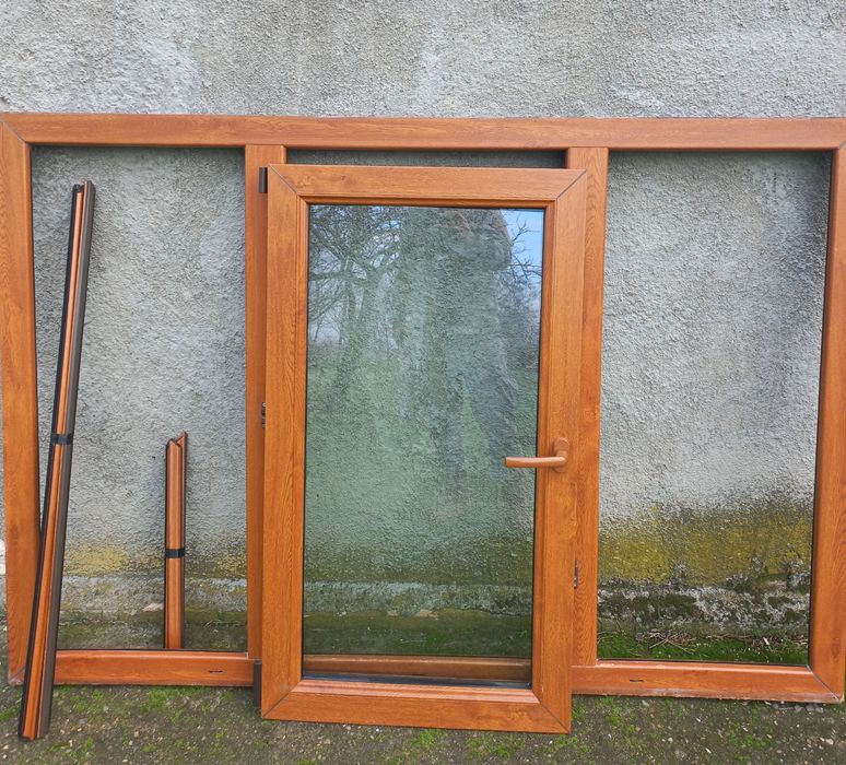 Geam termopan stejar auriu în 3 canate SH