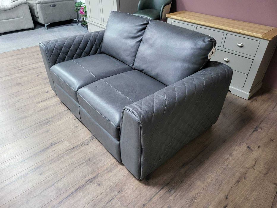 Сив кожен диван двойка