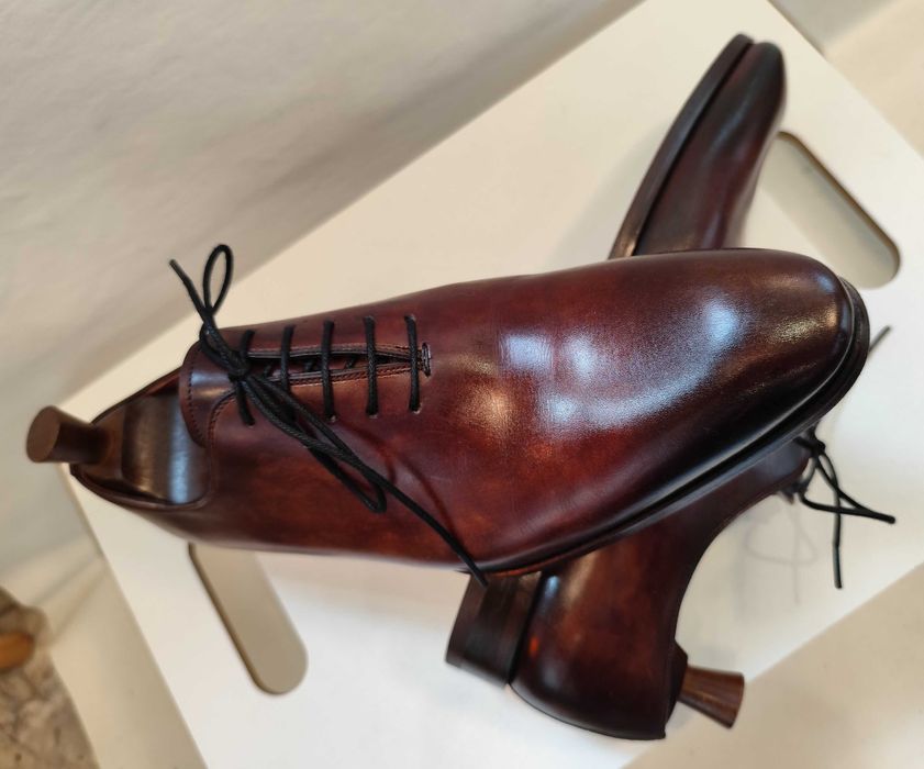 Pantofi wholecut 40 40.5 de lux Magnanni lucrati manual piele naturala