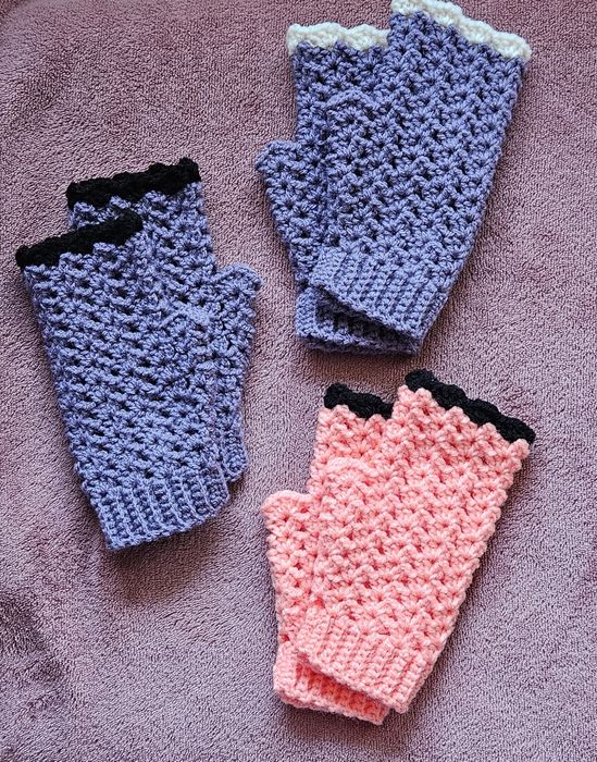 Ръкавици, плетени на една кука