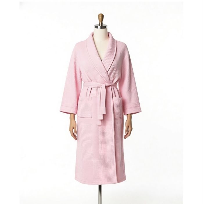 Вафельный халат розовый