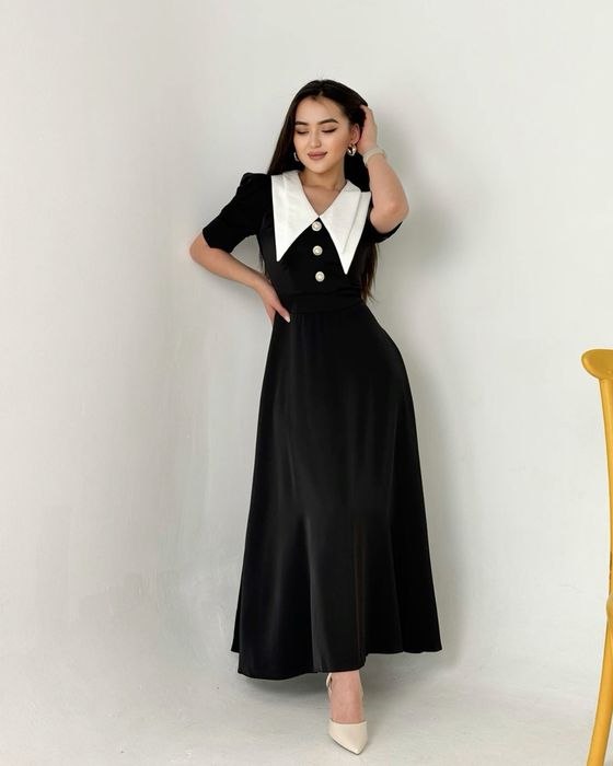 Платье черное длина миди