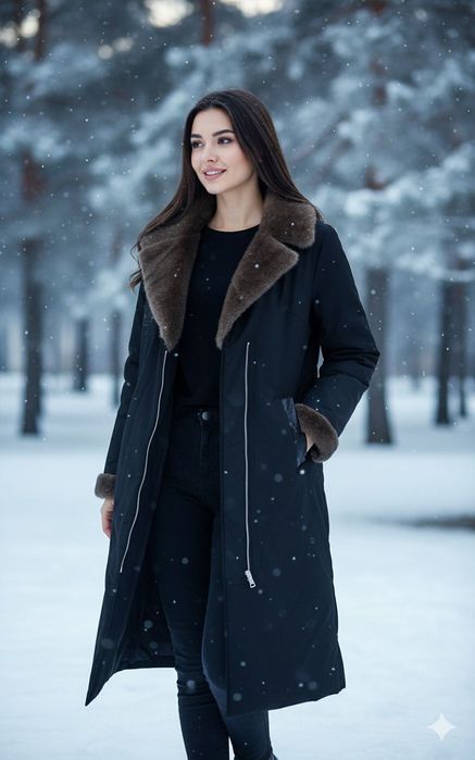 Пуховик длиный зимний