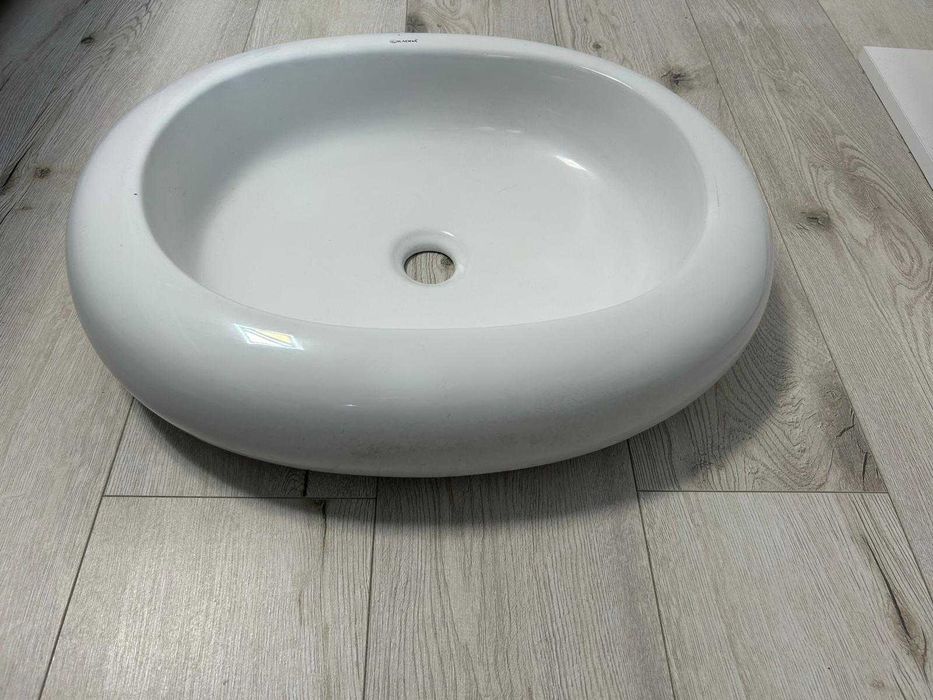 Lavoar baie, Kadda AB57 - V5, montaj pe blat, alb, oval, 56 cm