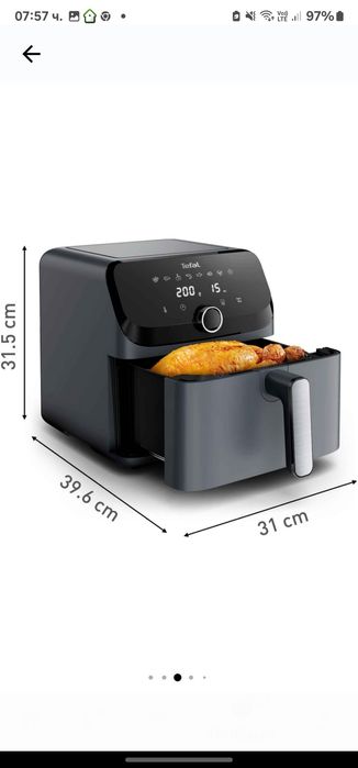 Фритюрник с горещ въздух Tefal Easy Fry Mega EY855BE0, 2020W