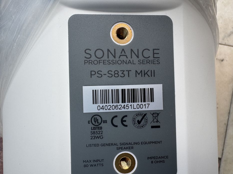 Boxa Profesionala Sonance PS-S83T MKII, Alb, IP45, 160W, Noua