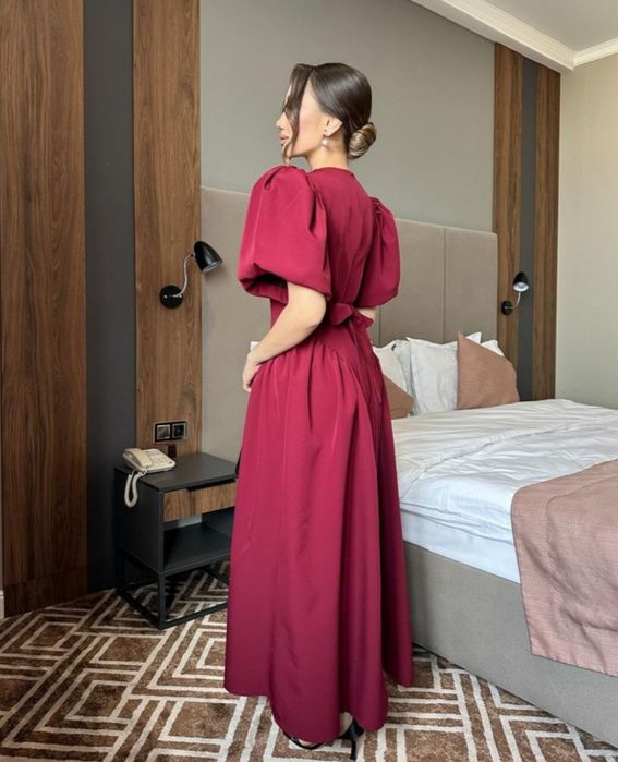 бордовое платье, вечерное платье