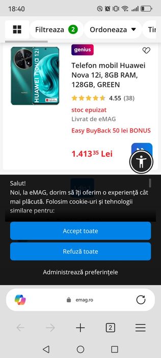 Huawei nova 12i,8GB Ram 128 GB green