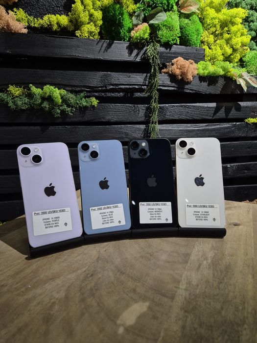 iPhone 14 128gb Purple/Blue/Midnight/Starlight Neverlocked Bat 100%