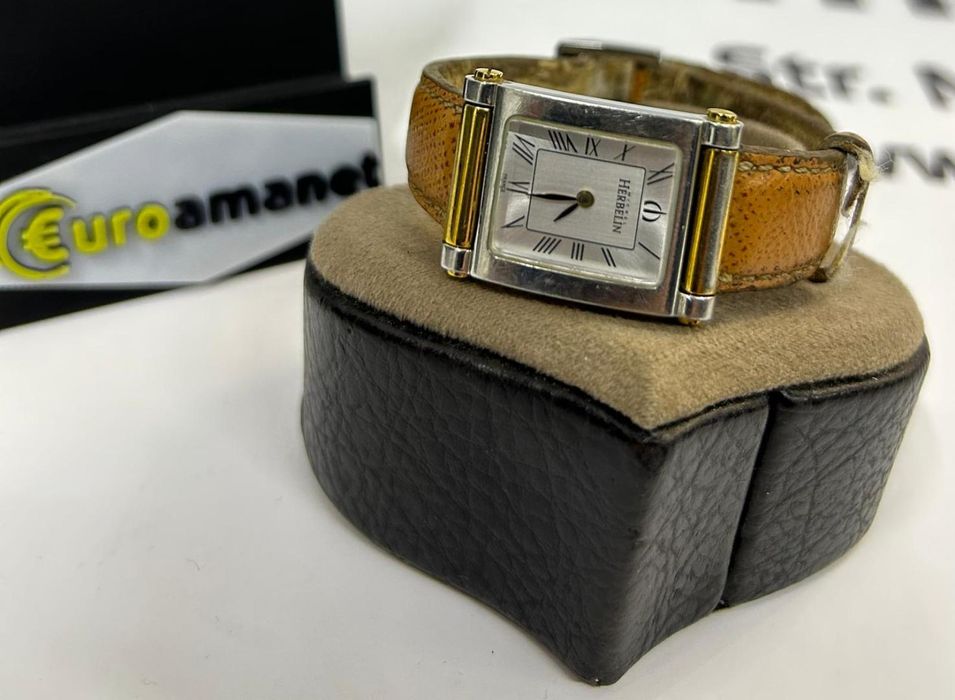 Ceas dama Michel Herbelin Art Deco,curea ,carcasa 26mm, mecanism -N-