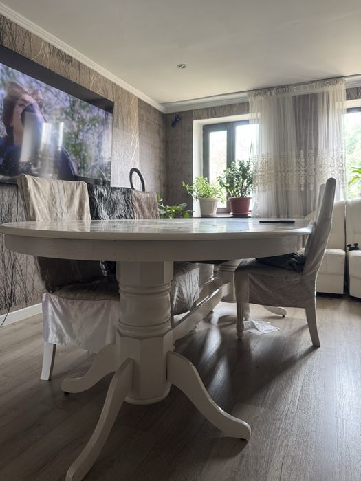 Стол со стулями черный дуб