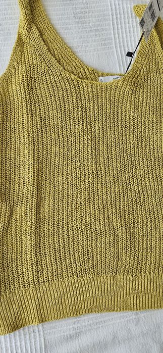 Mango S-размер топ памук-лен