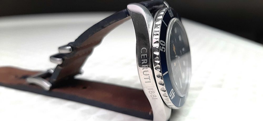 Часовник Cerruti Manarola автоматичен с датник в син цвят