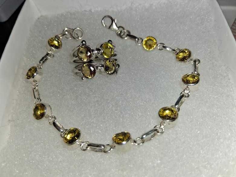 Нови сребърни обеци с камък султанит и комплекти