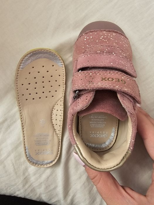 Бебешки обувки GEOX Tutim в розов цвят, естествена кожа, 2