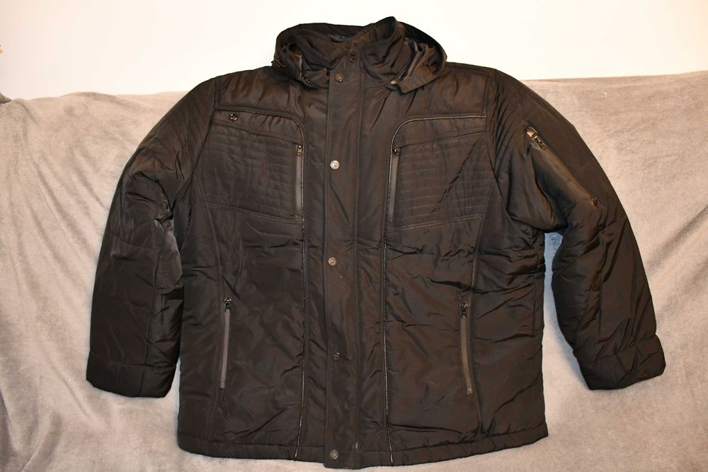 Scurta barbateasca de iarna marime 62-64, neagra gluga detasabila