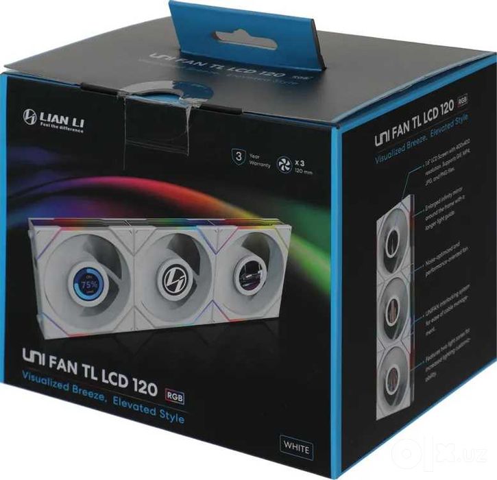 ' Вентилятор Lian Li UNI FAN TL LCD FLEX 120mm White (3 pack)