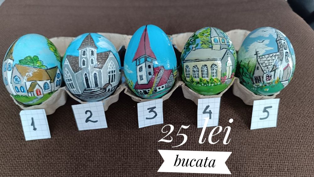 Ouă de Paște pictate,oua gravate ornamentale