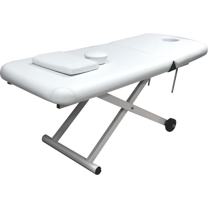 Електрическа козметична кушетка Wenga - бяла/черна 194 x 75 x 66/92 см