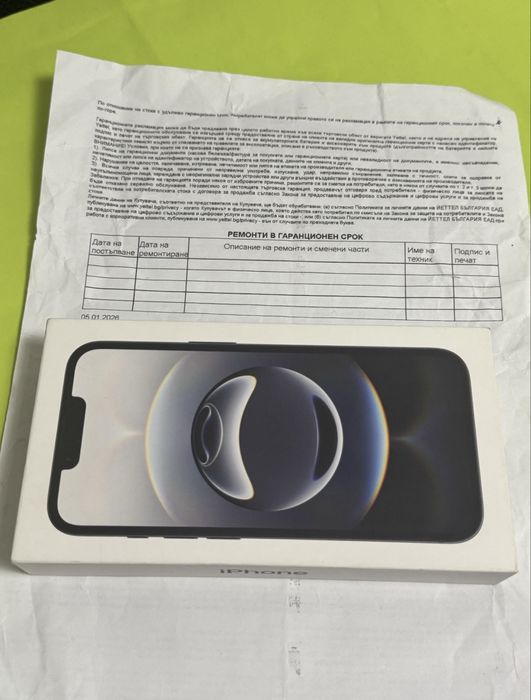 ЗАПЕЧАТАН 128GB iPhone 16e Гаранция Yettel 2029г. Black 16 е