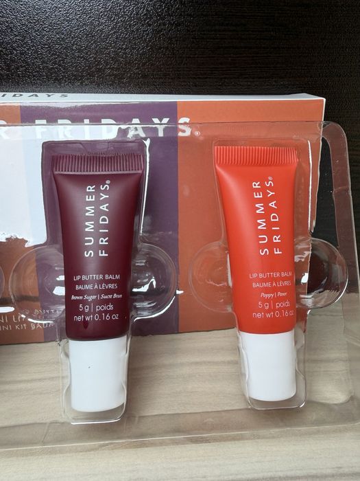 Summer Fridays Lip Butter Balm Mini Set 4x5g | Балсам и гланц за устни Lip Gloss Lip Balm Vanilla Brown Sugar Poppy Мини Сет