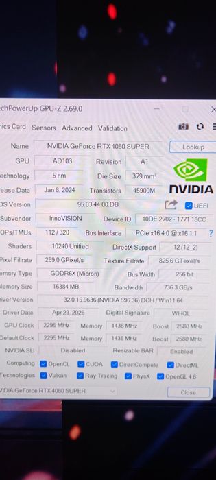 NVIDIA RTX Inno3d 4080 SUPER x3 OC