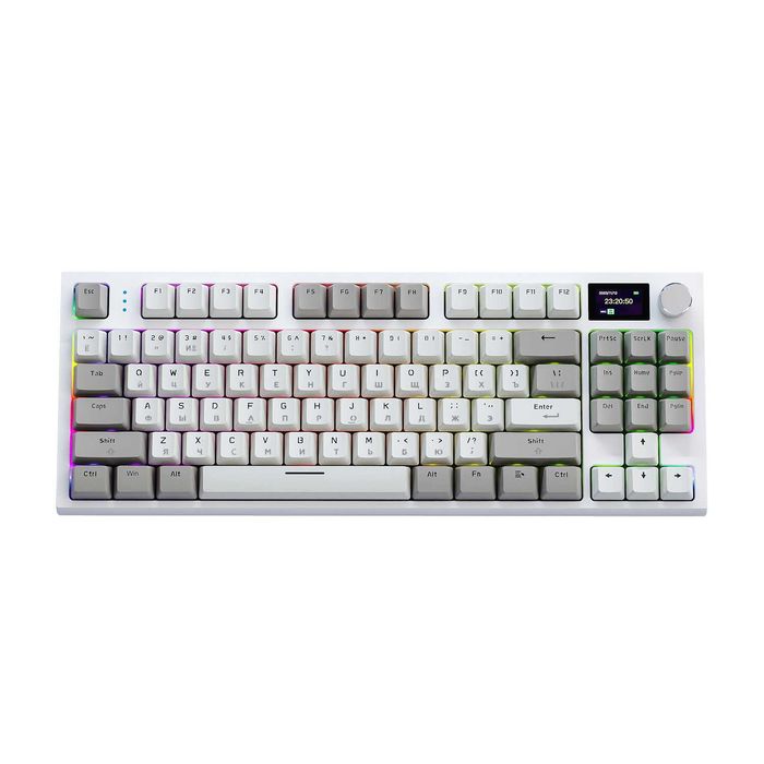 ; Клавиатура ATTACK SHARK K86 RU/ Bussiness Gray/ Blue Whale Switch