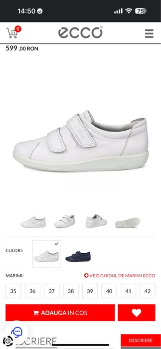 Pantofi-sneakers dama,Ecco soft 2.0,marime 39