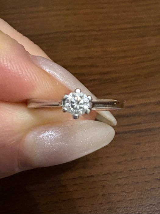 Inel aur alb 18k diamant 0.22 ct La Rosa