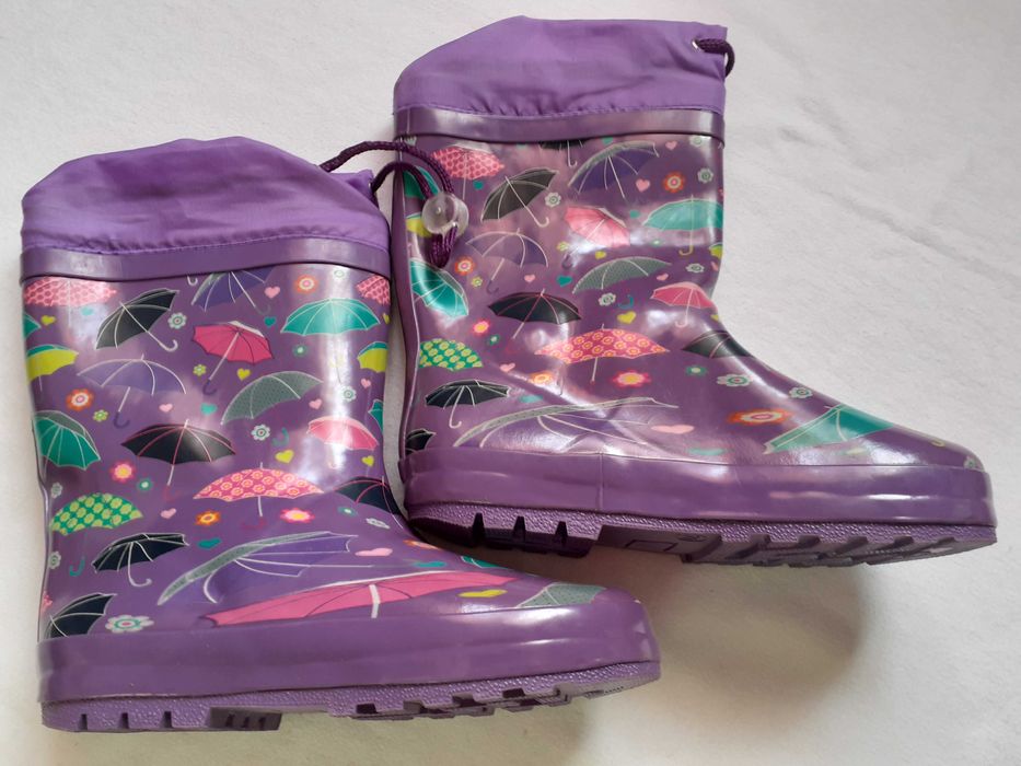 Cizme cauciuc fetite, cu fas de protectie superioara, marime 31, mov