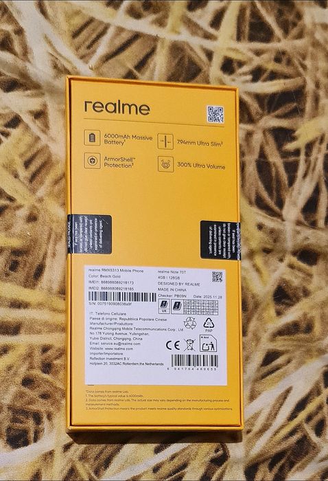 Запечатан телефон Realme 70T Notе-чисто НОВ!Златист-идеалния подарък!