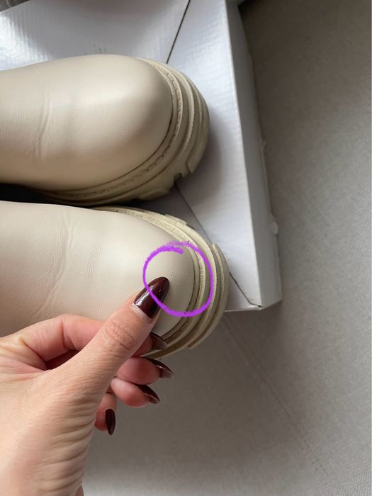 Дълги  Ботуши над коляното в светло екрю