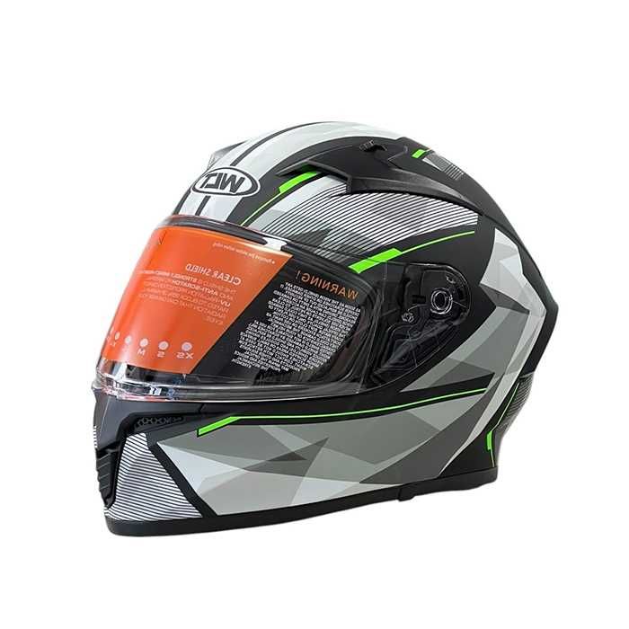 Каска за мотор Matt Black/Green -108-10