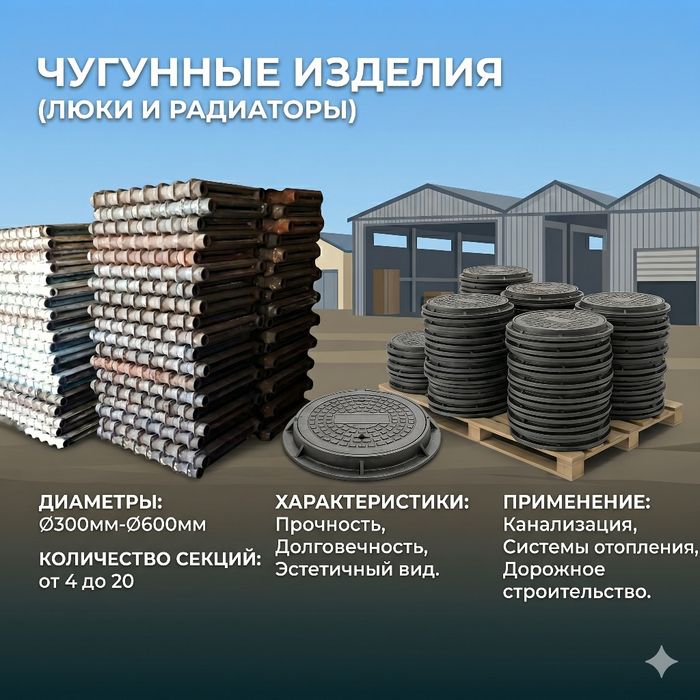 Асбест труба, чугун батарея, Асбестоцементные трубы, асбест- қувурлар