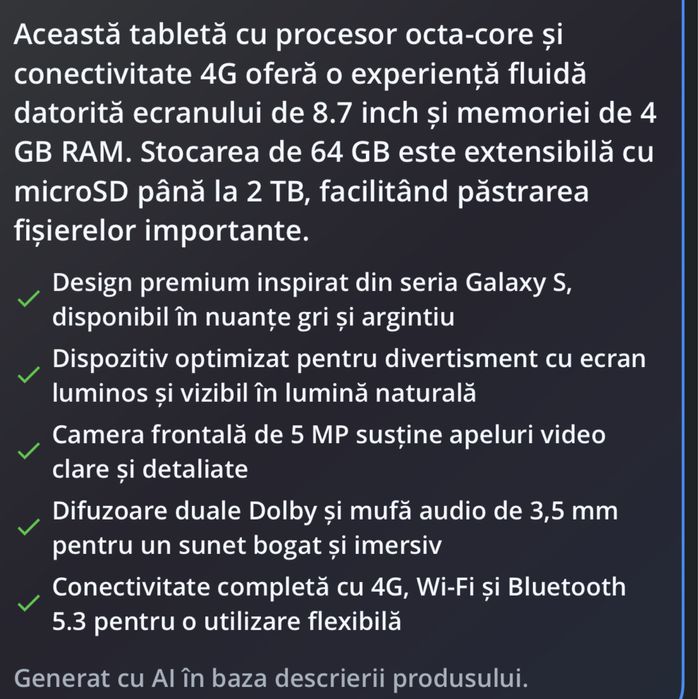 Tabletă samsung galaxy A11